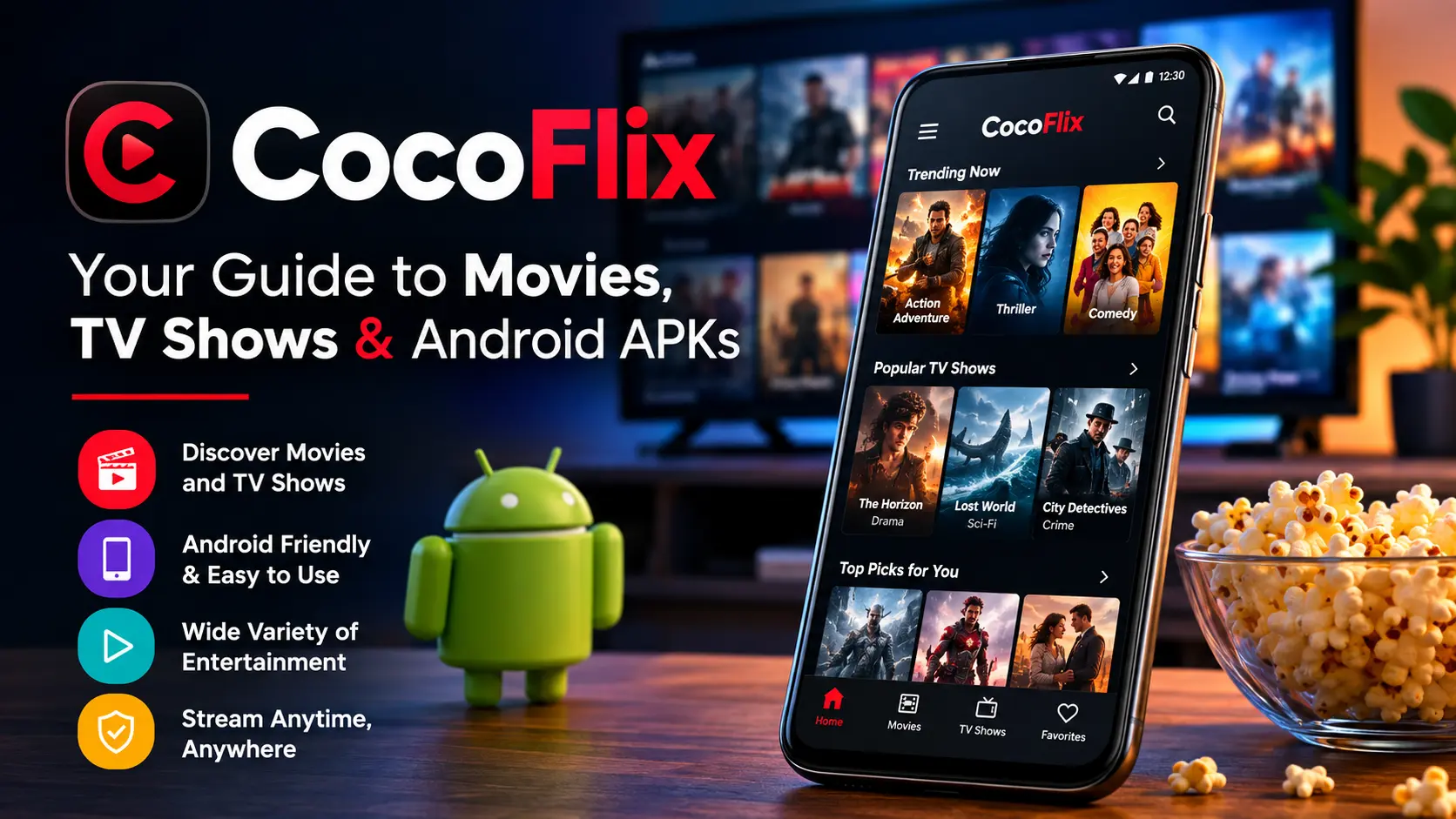 CocoFlix Overview: Explore Movies, TV Shows and Android APKs